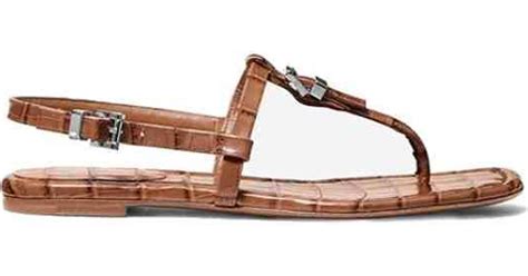 sofia michael kors|Sofia Crocodile Embossed Leather Sandal .